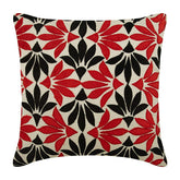 Amaryllis Red & Black Flower Throw Pillow Cover