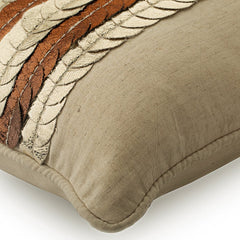 Almost Copper - Beige Linen Decorative Lumbar Pillow Cover