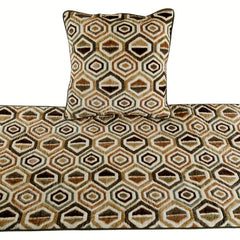 Hex Element - Velvet Beige Decorative Bed Runner and Pillow Cover
