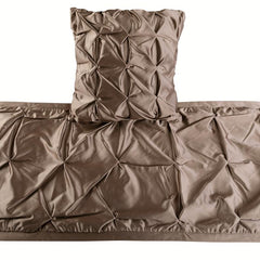 Satin Ballet Swirl - Satin Beige Decorative Bed Runner and Pillow Cover