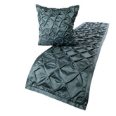 Blue Satin Decorative Bed Runner and Pillow Cover, Satin Nights