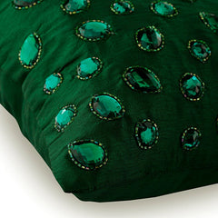Emerald Beauty - Green Silk Decorative Lumbar Pillow Cover