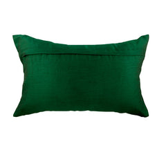 Emerald Beauty - Green Silk Decorative Lumbar Pillow Cover