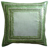 Green Art Silk Throw Pillow Cover Green Envy