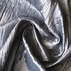 Silver Gray (Crushed) Art Silk / Faux Silk Fabric By The Yard