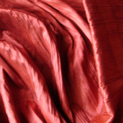 Rust (Crushed) Art Silk / Faux Silk Fabric By The Yard