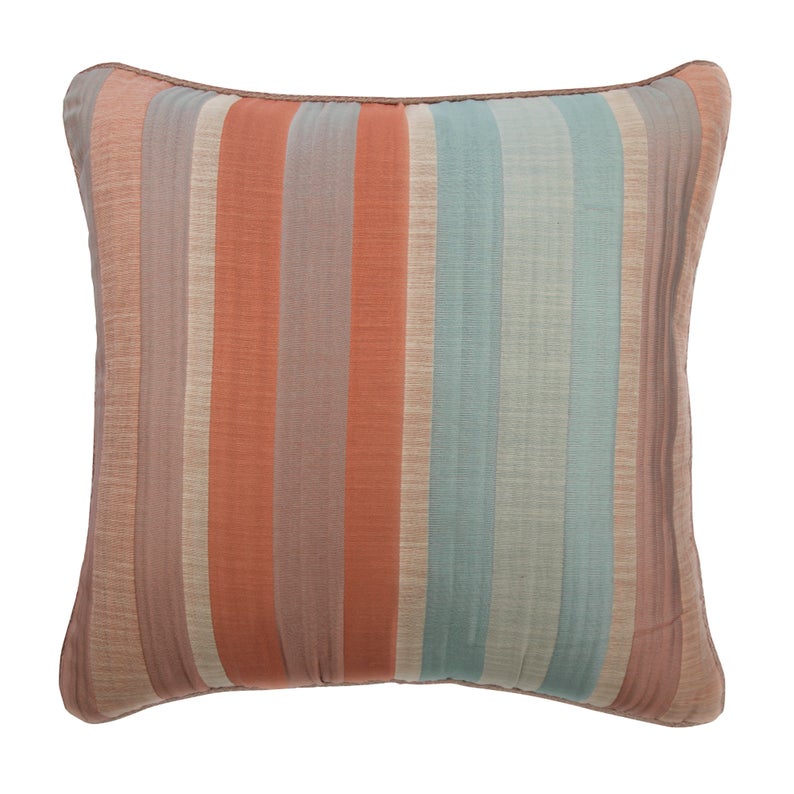 Rusty Stripeness Multi Color Silk Throw Pillow Cover