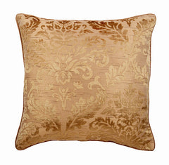 Peachy Beige Damask Throw Pillow Cover