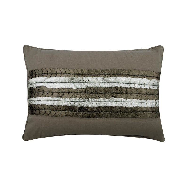 Grey Linen Lumbar Pillow Cover, Almost Silver
