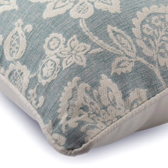 Vintage Fleur Blue & Ivory Throw Pillow Cover