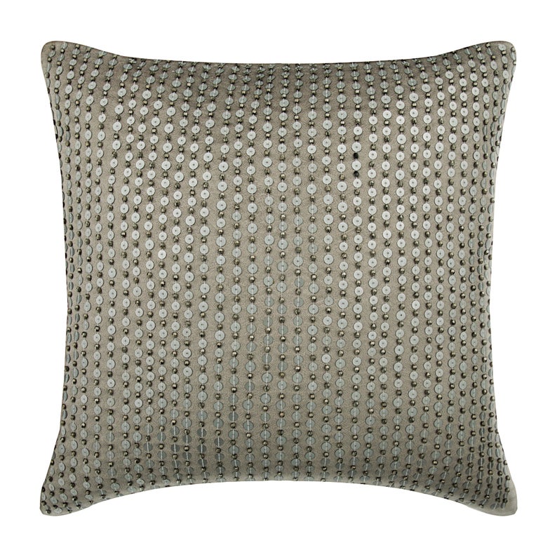 Silver Glow Sequins Throw Pillow Cover