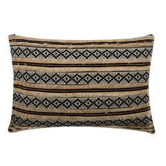 Black &Beige Cotton Lumbar Pillow Cover, Moroccan Dream