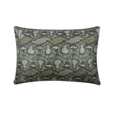 Silver Faux Leather Lumbar Pillow Cover, Animal Silver