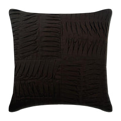 Brown Pintuck Block - Brown Linen Decorative Euro Sham