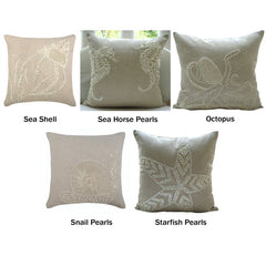 Sea Themed Pearl Cushion Covers