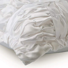 Dreamy White - White Satin Decorative Euro Sham