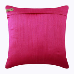 Fuchsia N Half - Fuchsia Pink Art Silk Decorative Euro Sham