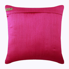 Fuchsia N Half - Fuchsia Pink Art Silk Throw Pillow Cover
