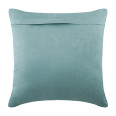 Full Bloom - Light Blue Faux Suede Throw Pillow Cover