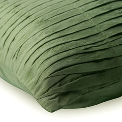 Green Waves - Green Art Silk Throw Pillow Cover