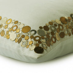 Ivory Glamour - Ivory Art Silk Throw Pillow Cover