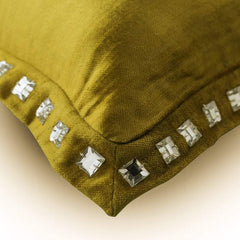Lemon Grass Crystal Palace - Lemon Grass Velvet Decorative Euro Sham
