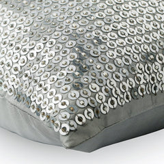 Passion In Steel - Silver Art Silk Throw Pillow Cover