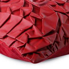 Rodeo Red - Red Faux Leather Throw Pillow Cover