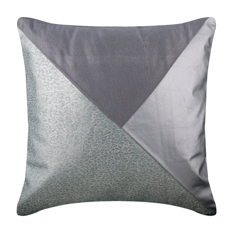 Silver Safari Leather Throw Pillow Cover