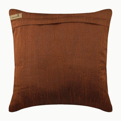 Traditional Paisleys - Orange Art Silk Throw Pillow Cover