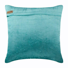 Turquoise Knots - Turquoise Blue Velvet Decorative Euro Sham