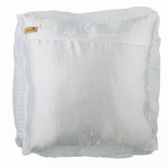 Vintage Frills - Ivory Crushed Art Silk Throw Pillow Cover