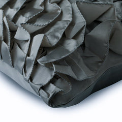 Vintage Silver - Silver Satin Throw Pillow Cover