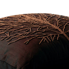 Woody Tree - Brown Art Silk Throw Pillow Cover