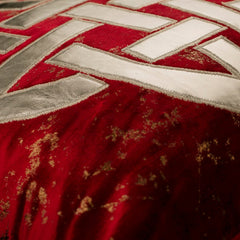 Greek Aphrodite Red Velvet Applique Throw Pillow Cover