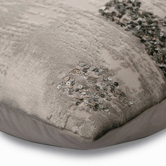 Grudgingly Silver Sequins Velvet Euro Sham Cover