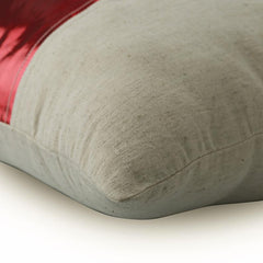 Better Half Red - Red Faux Leather Throw Pillow Cover