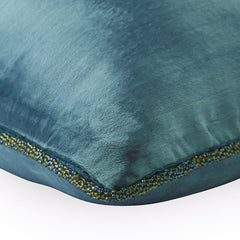 Blue Shimmer - Teal Blue Velvet Throw Pillow Cover