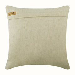 Circle Of Life - Beige Cotton Linen Throw Pillow Cover