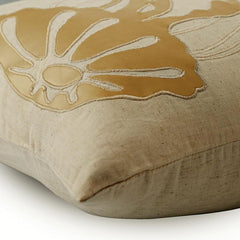 Gold Jellyfish - Natural Beige Cotton Linen Decorative Euro Sham