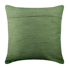 Green Waves - Green Art Silk Decorative Euro Sham