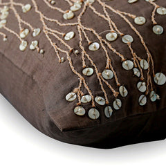 Nature Trail - Brown Cotton Linen Decorative Euro Sham