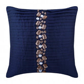 Navy Blue Crystals Pillow Cover