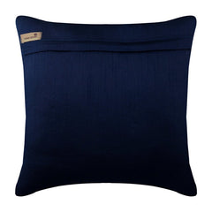 Navy Corals - Navy Blue Art Silk Throw Pillow Cover