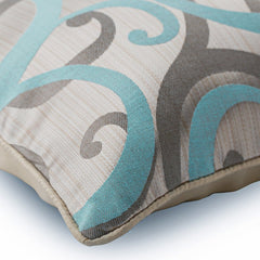 Scrolling All The Way - Mustard Yellow Jacquard Silk Throw Pillow Cover