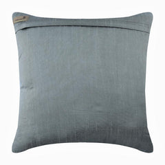 Silver Bloom - Gray Art Silk Throw Pillow Cover