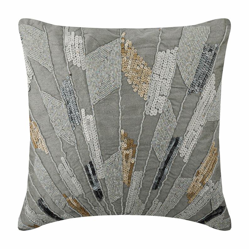 Silver Glamor Pillow Cover