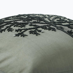 Silver Tree Of Life - Silver Art Silk Throw Pillow Cover