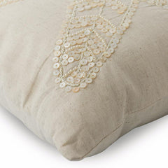 Starfish Pearls - Natural Beige Cotton Linen Decorative Euro Sham