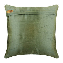 Taupe Green Ocean - Taupe Green Art Silk Decorative Euro Sham